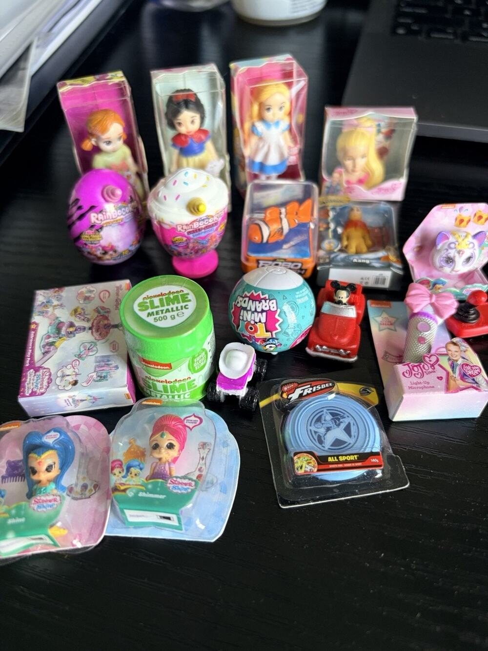 Mini brands Lot Of 16 Disney, Jojo, Frisbee, Slime,rainbowcorns And More